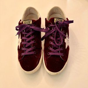 Golden Goose Superstar Burgundy Velvet Sneakers Size 10 / IT 40